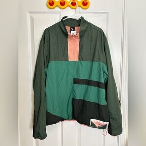 Nike Flight Basketball Half Zip Jacket L Pullover Anorak Retro Green CN8508-361